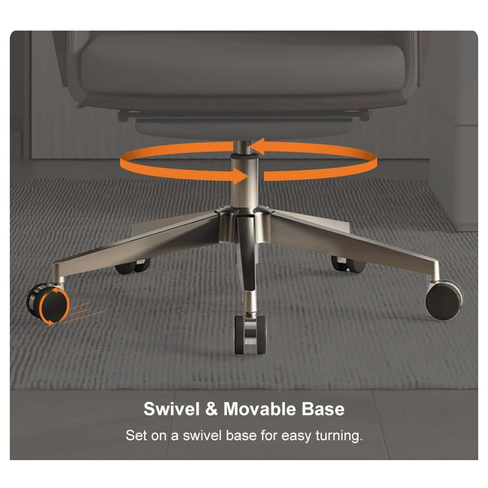 Modern Executive Chair with Adjustable Height and Faux Leather Upholstery