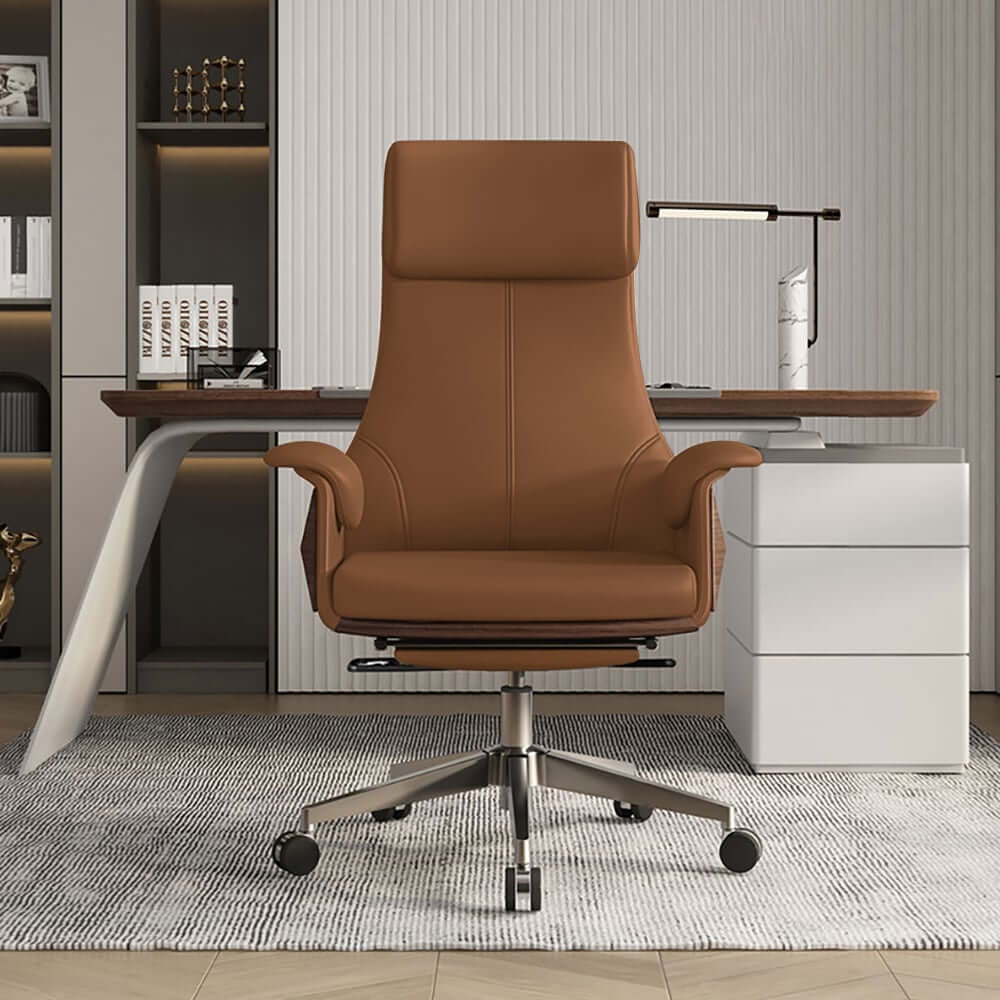 Modern Executive Chair with Adjustable Height and Faux Leather Upholstery