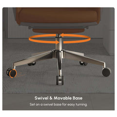 Modern Executive Chair with Adjustable Height and Faux Leather Upholstery