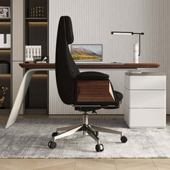 Modern Executive Chair with Adjustable Height and Faux Leather Upholstery