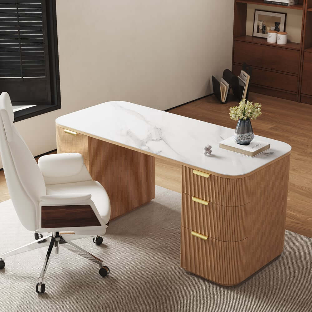 Modern Executive Chair with Adjustable Height and Faux Leather Upholstery