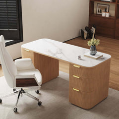 Modern Executive Chair with Adjustable Height and Faux Leather Upholstery