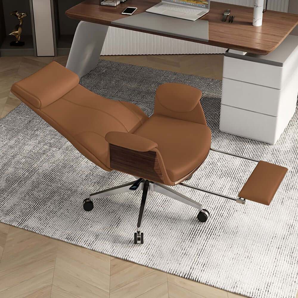 Modern Executive Chair with Adjustable Height and Faux Leather Upholstery