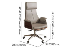 Modern Executive Chair with Adjustable Height and Faux Leather Upholstery Dimensions