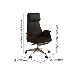 Modern Executive Chair with Adjustable Height and Faux Leather Upholstery Dimensions