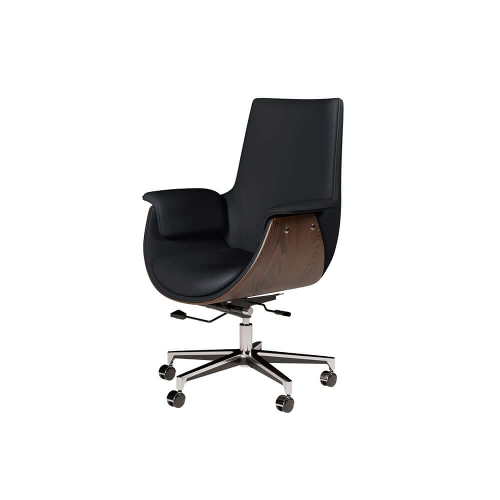 Modern Executive Chair with Faux Leather Upholstery and Adjustable Height