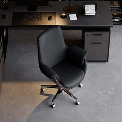 Modern Executive Chair with Faux Leather Upholstery and Adjustable Height