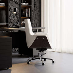 Modern Executive Chair with Faux Leather Upholstery and Adjustable Height