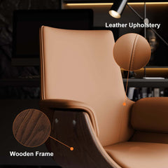 Modern Executive Chair with Faux Leather Upholstery and Adjustable Height