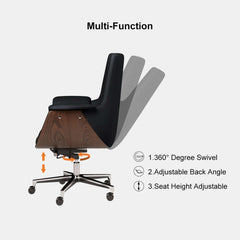 Modern Executive Chair with Faux Leather Upholstery and Adjustable Height