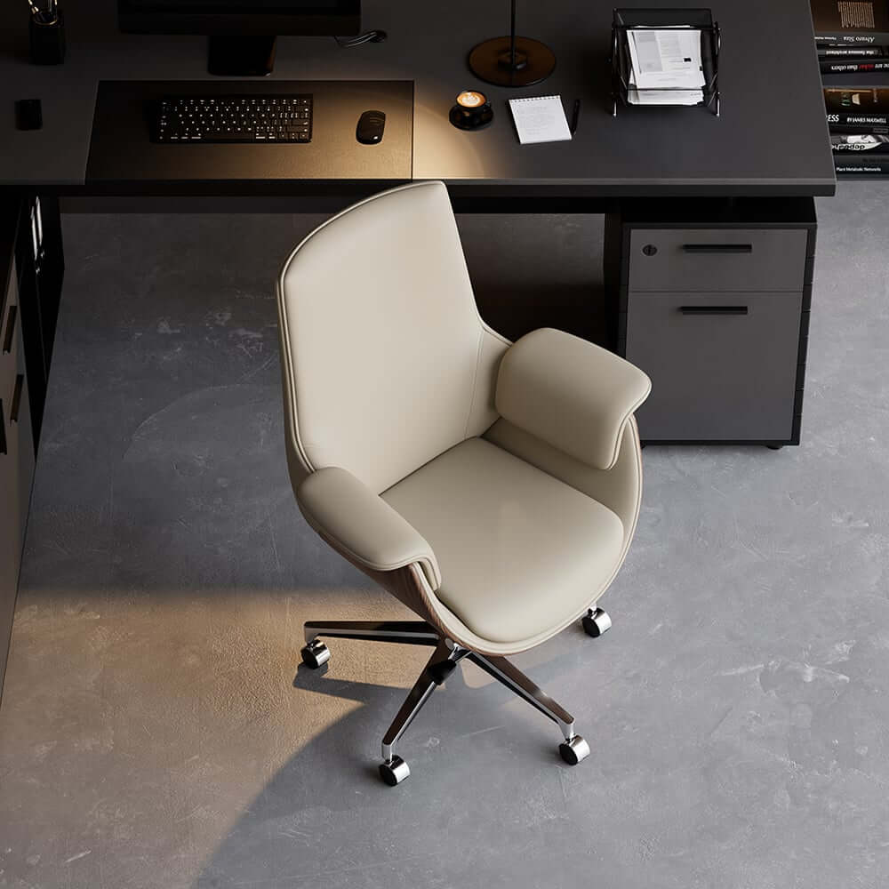 Modern Executive Chair with Faux Leather Upholstery and Adjustable Height