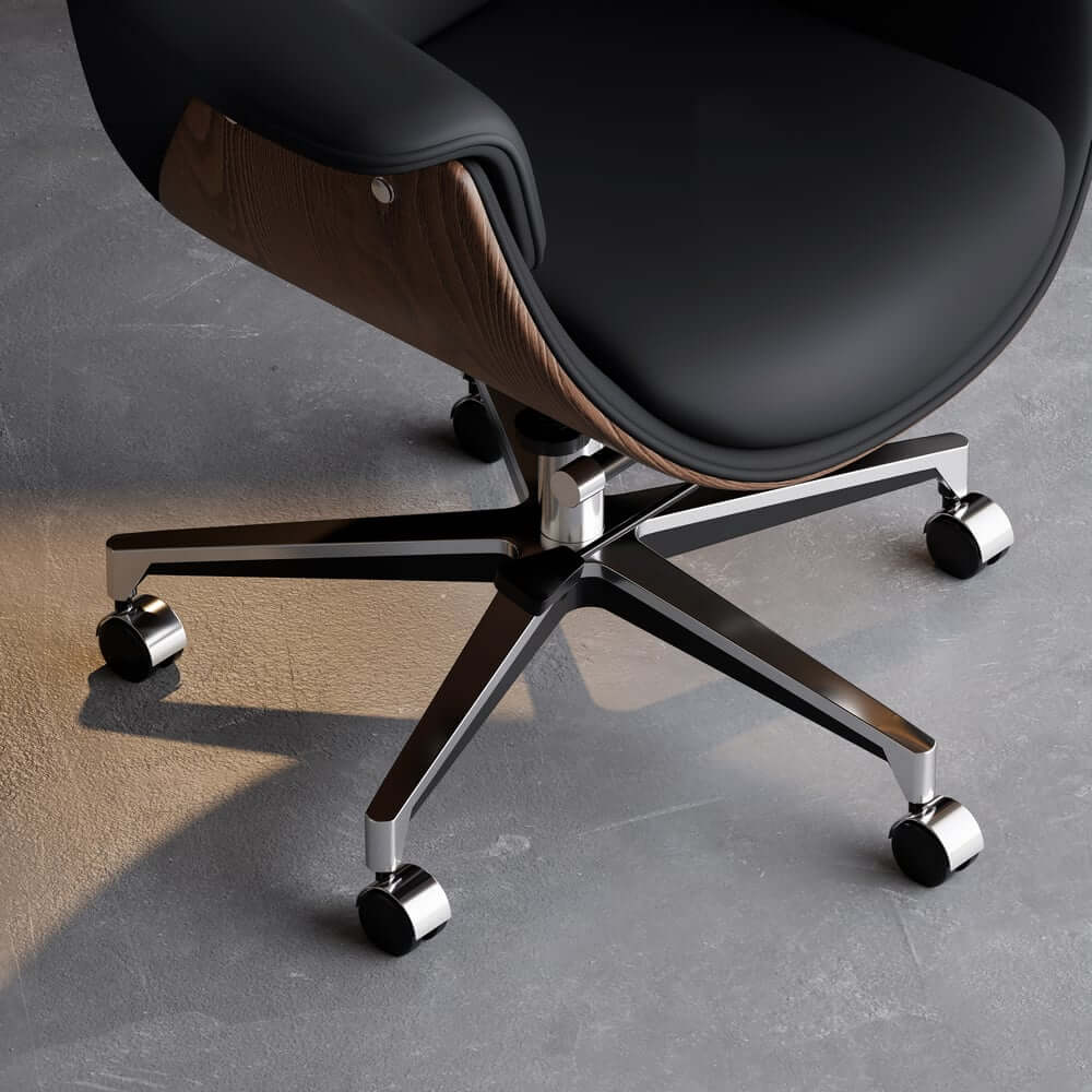 Modern Executive Chair with Faux Leather Upholstery and Adjustable Height