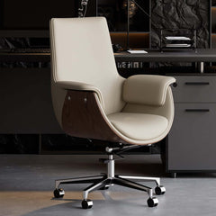 Modern Executive Chair with Faux Leather Upholstery and Adjustable Height