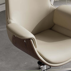 Modern Executive Chair with Faux Leather Upholstery and Adjustable Height