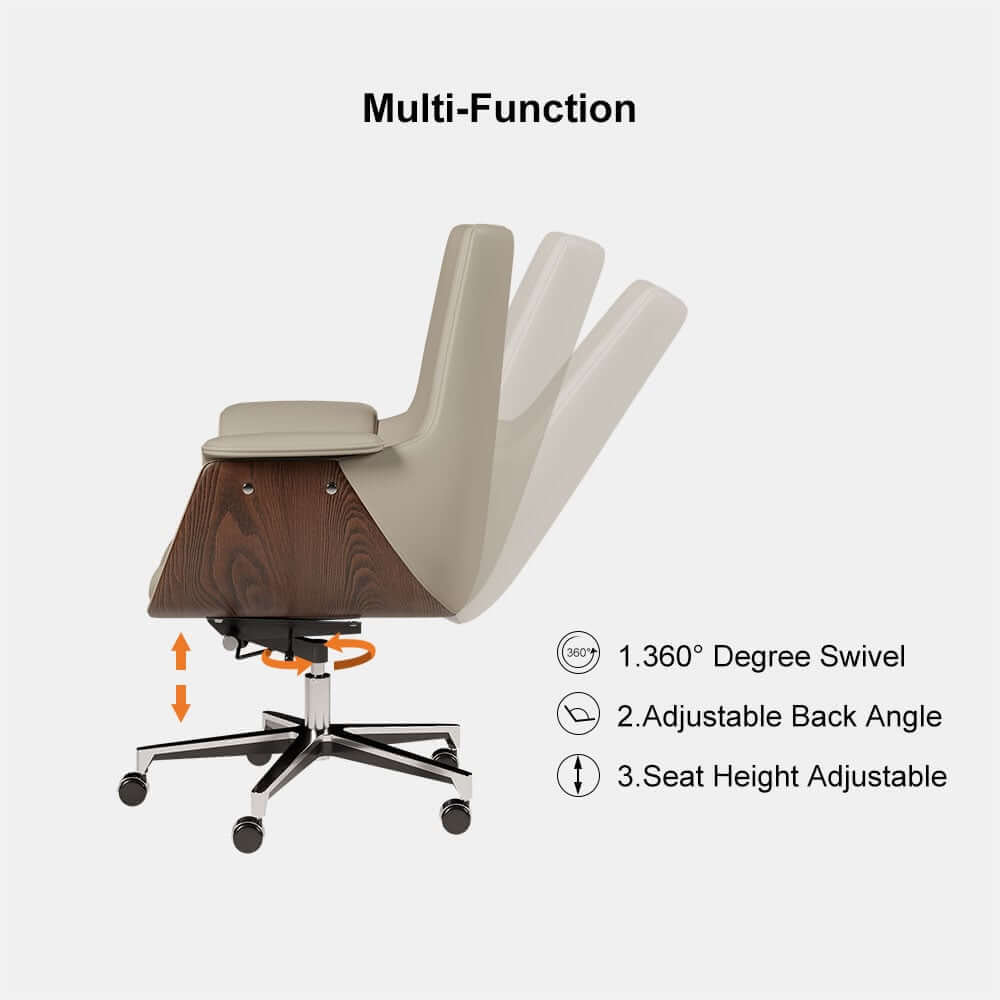 Modern Executive Chair with Faux Leather Upholstery and Adjustable Height