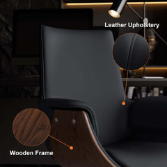 Modern Executive Chair with Faux Leather Upholstery and Adjustable Height