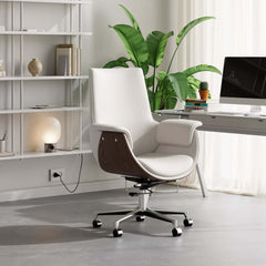 Modern Executive Chair with Faux Leather Upholstery and Adjustable Height