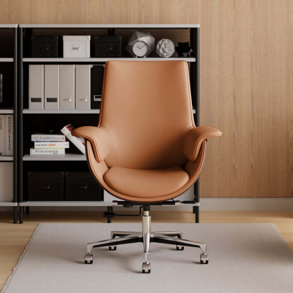 Modern Executive Chair with Faux Leather Upholstery and Adjustable Height