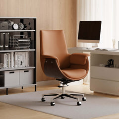 Modern Executive Chair with Faux Leather Upholstery and Adjustable Height