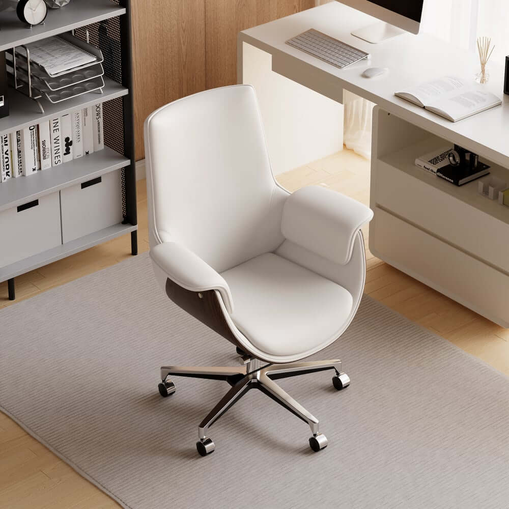 Modern Executive Chair with Faux Leather Upholstery and Adjustable Height