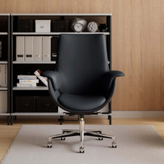 Modern Executive Chair with Faux Leather Upholstery and Adjustable Height