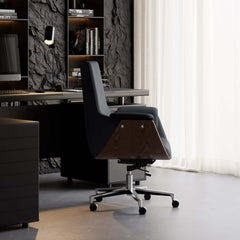Modern Executive Chair with Faux Leather Upholstery and Adjustable Height