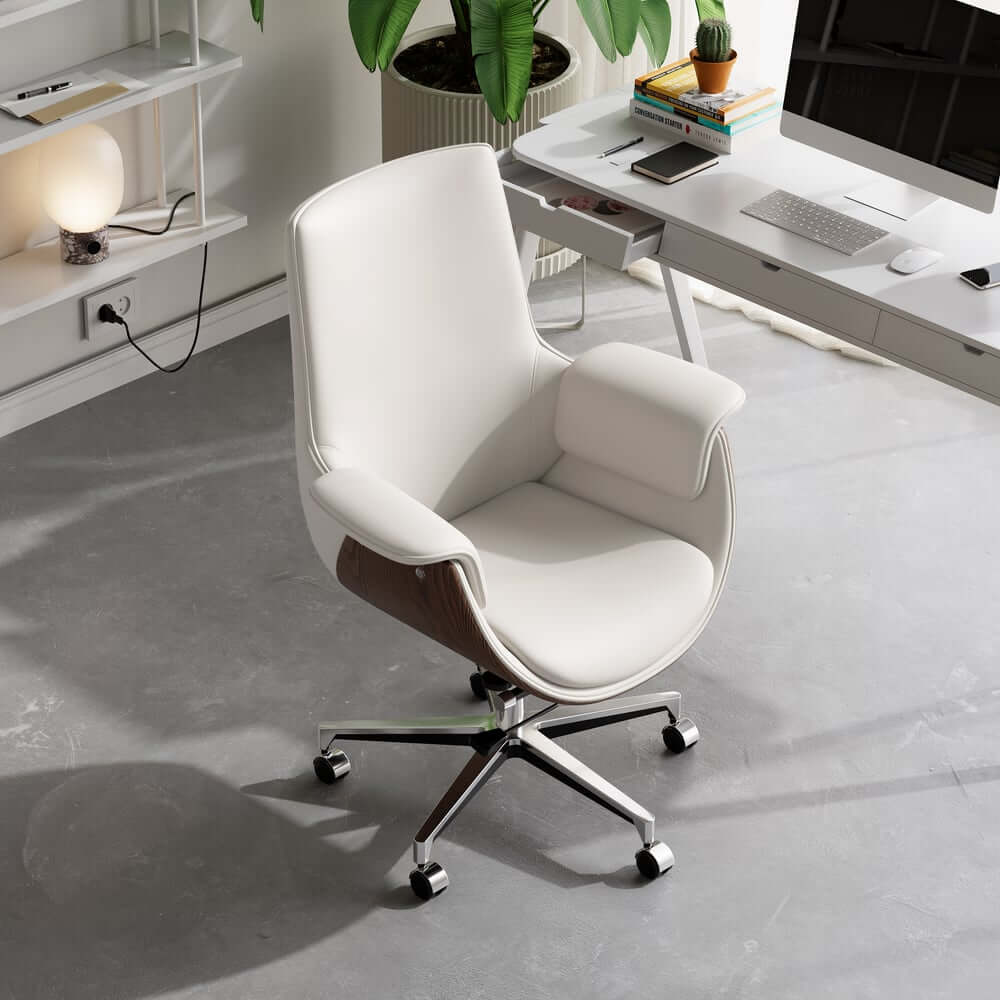 Modern Executive Chair with Faux Leather Upholstery and Adjustable Height