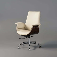 Modern Executive Chair with Faux Leather Upholstery and Adjustable Height