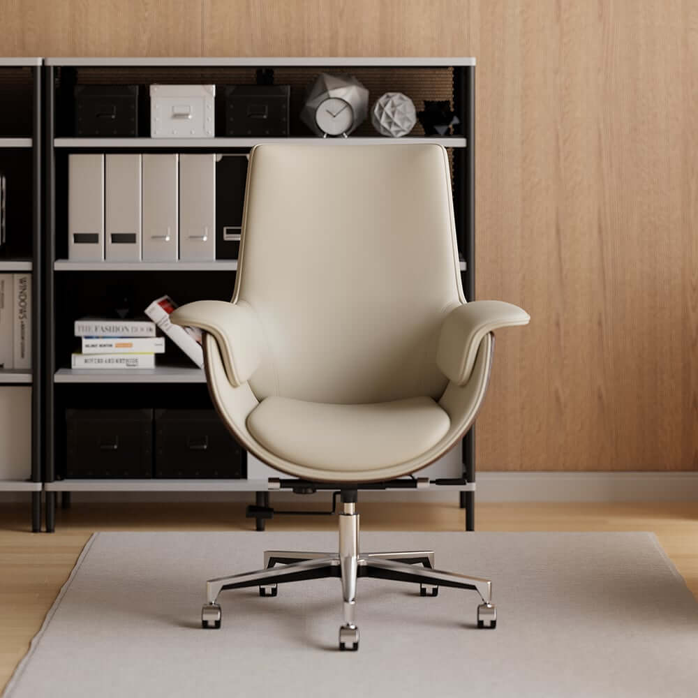 Modern Executive Chair with Faux Leather Upholstery and Adjustable Height