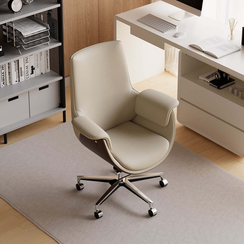 Modern Executive Chair with Faux Leather Upholstery and Adjustable Height