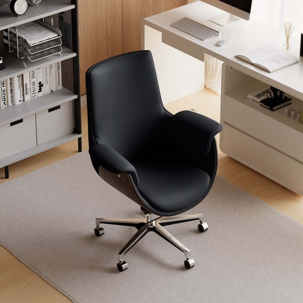 Modern Executive Chair with Faux Leather Upholstery and Adjustable Height
