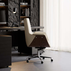Modern Executive Chair with Faux Leather Upholstery and Adjustable Height