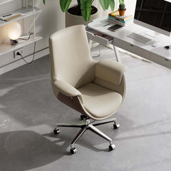 Modern Executive Chair with Faux Leather Upholstery and Adjustable Height