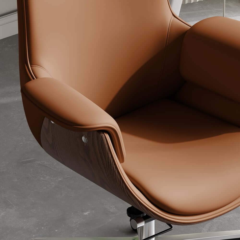 Modern Executive Chair with Faux Leather Upholstery and Adjustable Height