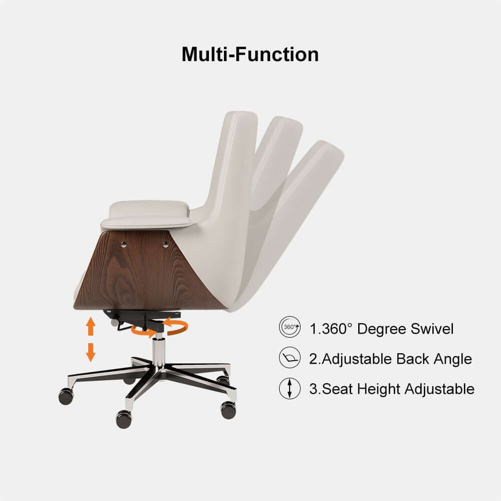 Modern Executive Chair with Faux Leather Upholstery and Adjustable Height