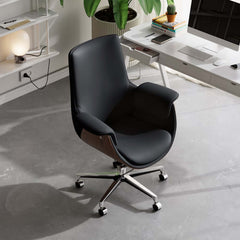 Modern Executive Chair with Faux Leather Upholstery and Adjustable Height