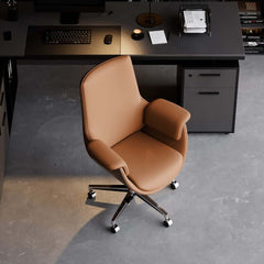 Modern Executive Chair with Faux Leather Upholstery and Adjustable Height