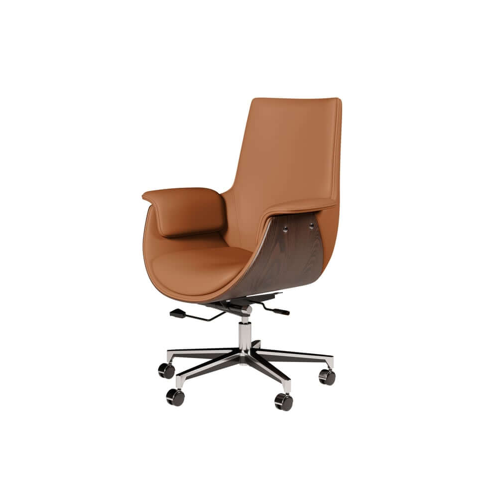 Modern Executive Chair with Faux Leather Upholstery and Adjustable Height