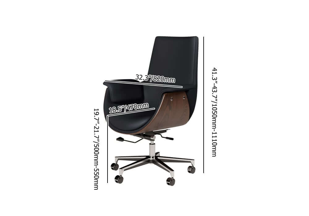 Modern Executive Chair with Faux Leather Upholstery and Adjustable Height Dimensions