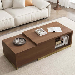 Modern Extendable Coffee Table With Gold Base