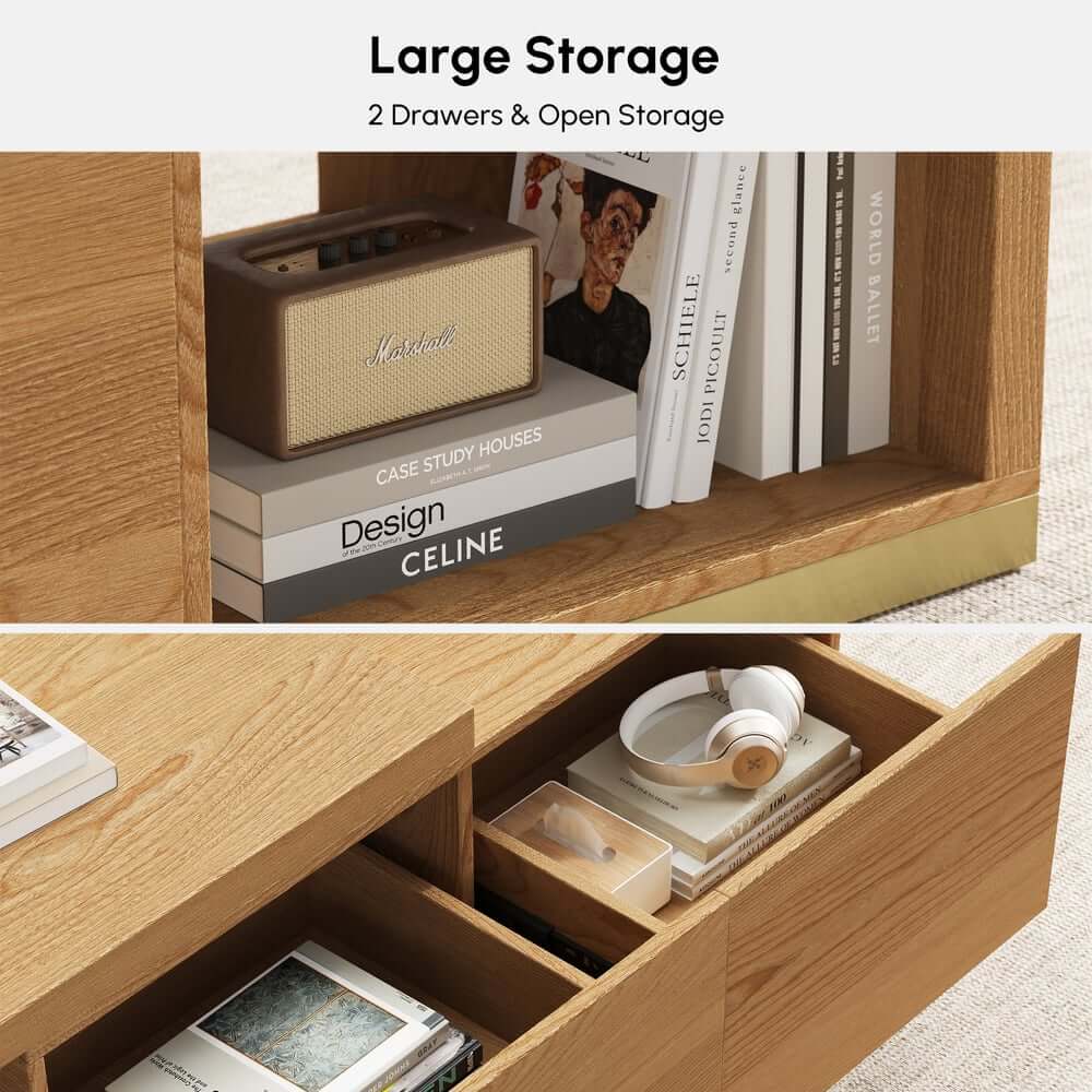 Modern Extendable Coffee Table With Gold Base