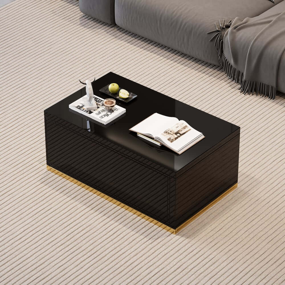 Modern Extendable Coffee Table With Gold Base