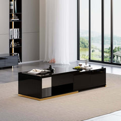 Modern Extendable Coffee Table With Gold Base