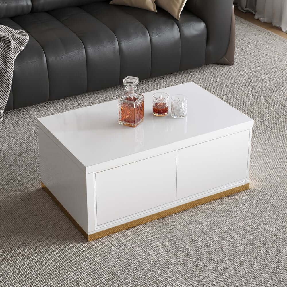 Modern Extendable Coffee Table With Gold Base