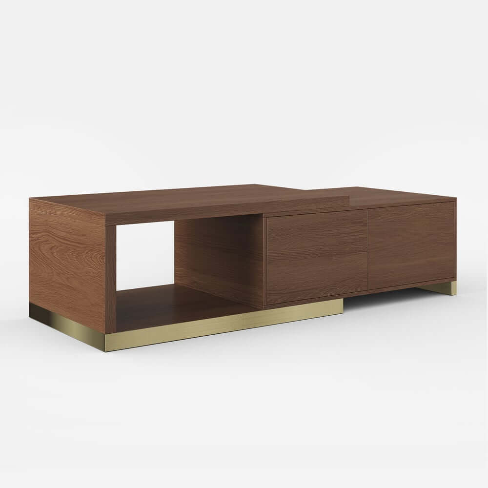 Modern Extendable Coffee Table With Gold Base