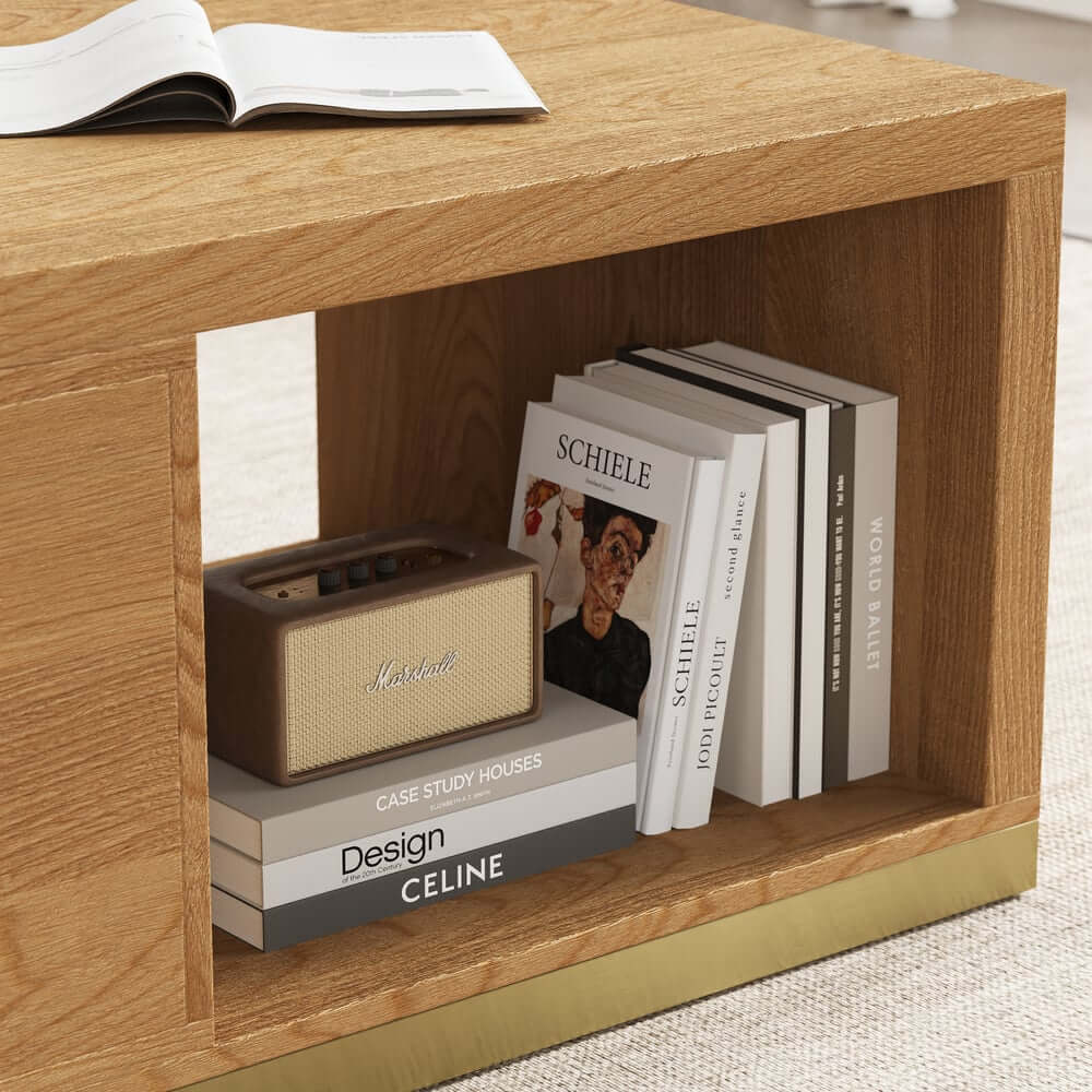 Modern Extendable Coffee Table With Gold Base