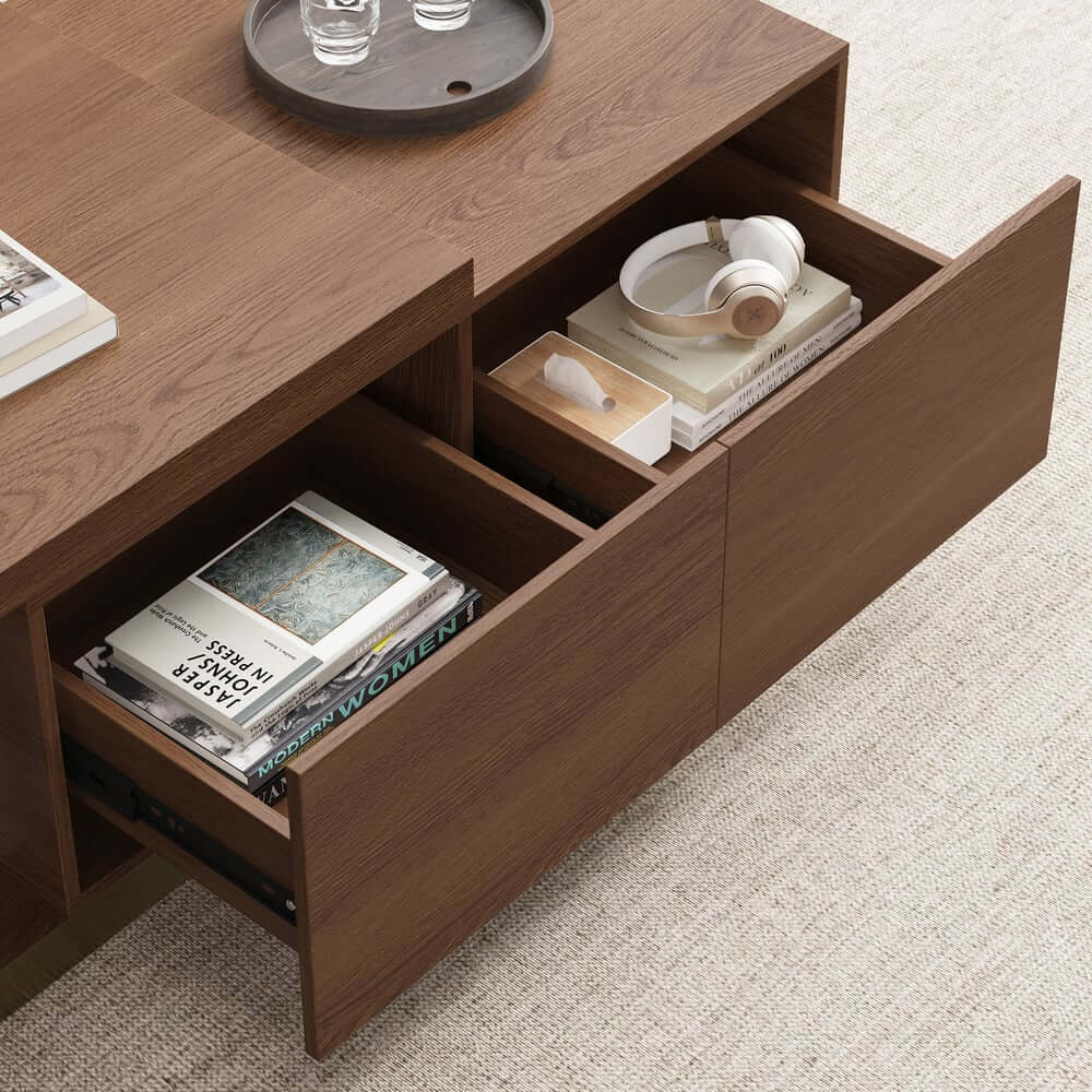 Modern Extendable Coffee Table With Gold Base