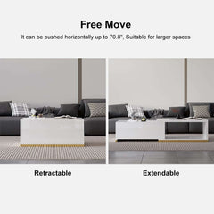 Modern Extendable Coffee Table With Gold Base