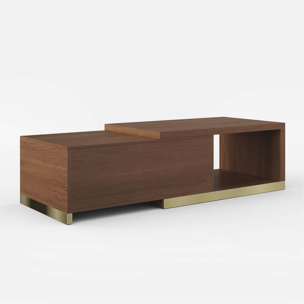 Modern Extendable Coffee Table With Gold Base