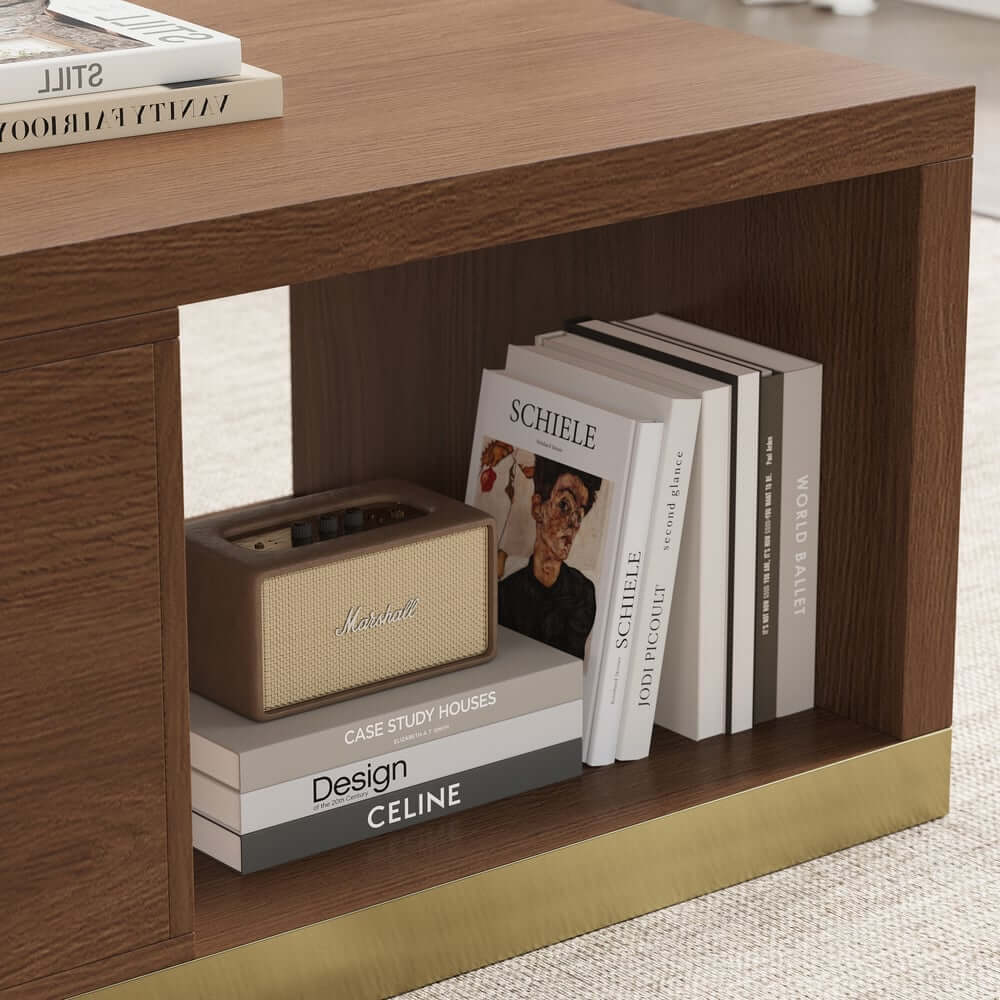 Modern Extendable Coffee Table With Gold Base